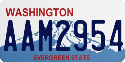 WA license plate AAM2954