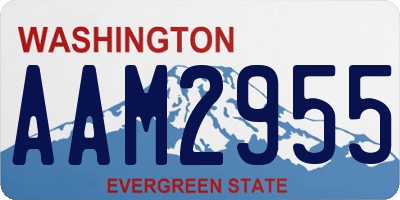 WA license plate AAM2955