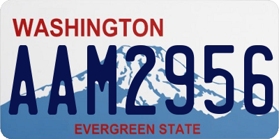 WA license plate AAM2956
