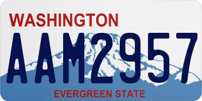 WA license plate AAM2957