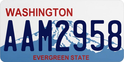 WA license plate AAM2958