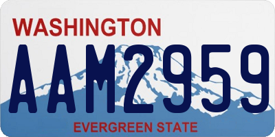 WA license plate AAM2959