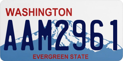 WA license plate AAM2961