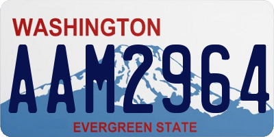 WA license plate AAM2964