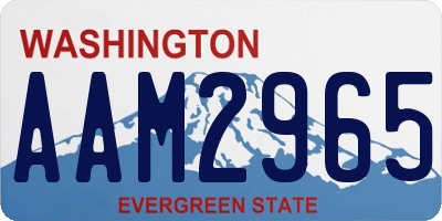 WA license plate AAM2965