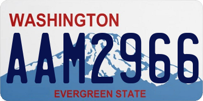 WA license plate AAM2966