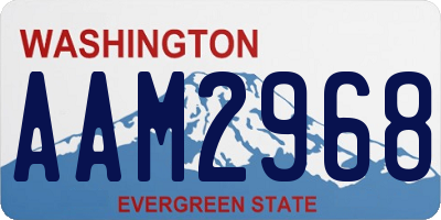 WA license plate AAM2968