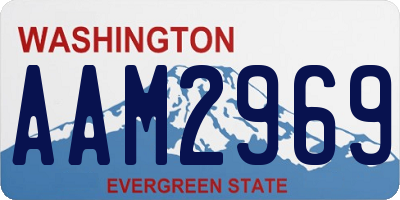 WA license plate AAM2969