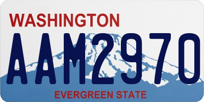 WA license plate AAM2970