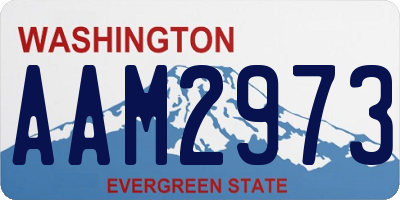 WA license plate AAM2973