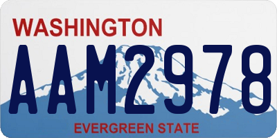 WA license plate AAM2978