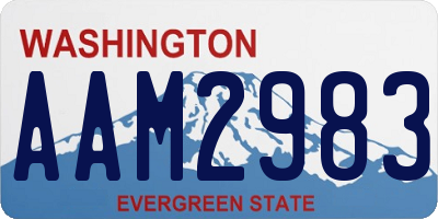 WA license plate AAM2983
