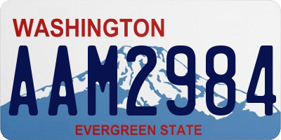 WA license plate AAM2984