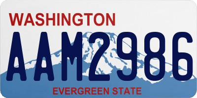 WA license plate AAM2986