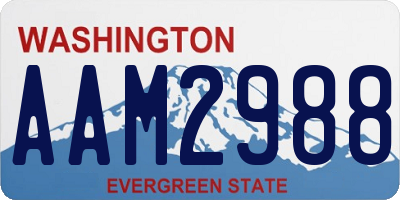 WA license plate AAM2988