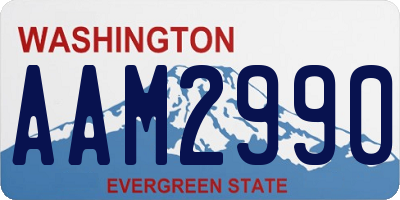 WA license plate AAM2990