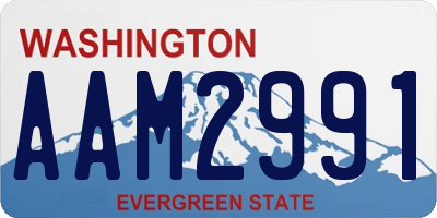 WA license plate AAM2991