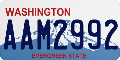 WA license plate AAM2992
