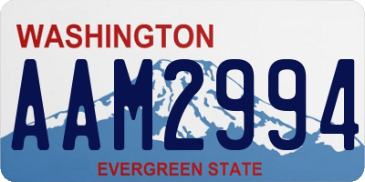 WA license plate AAM2994