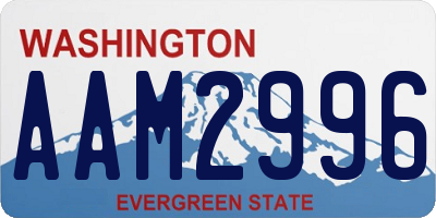 WA license plate AAM2996