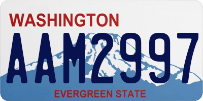 WA license plate AAM2997