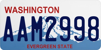 WA license plate AAM2998