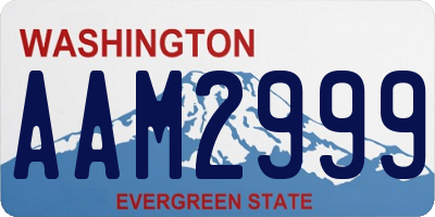 WA license plate AAM2999