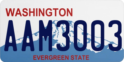 WA license plate AAM3003