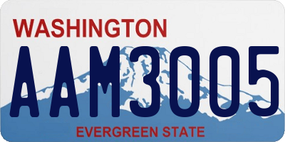 WA license plate AAM3005