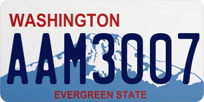 WA license plate AAM3007