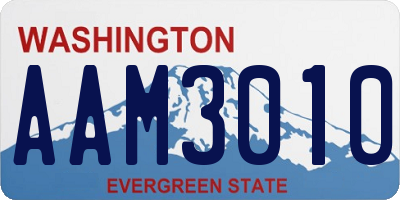 WA license plate AAM3010