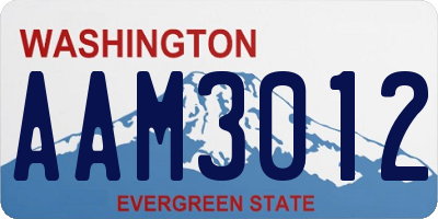 WA license plate AAM3012