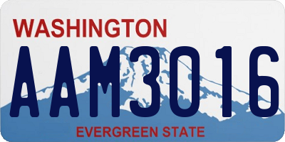 WA license plate AAM3016