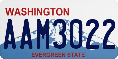 WA license plate AAM3022