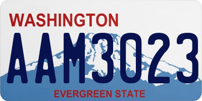 WA license plate AAM3023