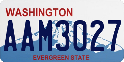 WA license plate AAM3027