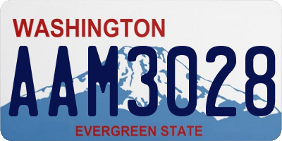 WA license plate AAM3028