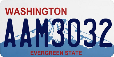WA license plate AAM3032