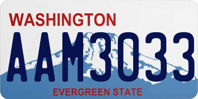 WA license plate AAM3033