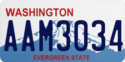WA license plate AAM3034