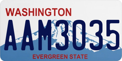 WA license plate AAM3035