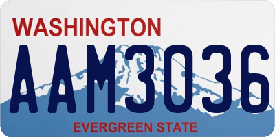 WA license plate AAM3036