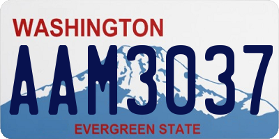WA license plate AAM3037