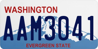 WA license plate AAM3041