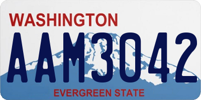 WA license plate AAM3042