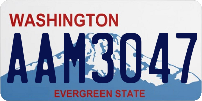 WA license plate AAM3047