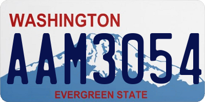 WA license plate AAM3054