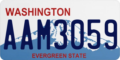WA license plate AAM3059