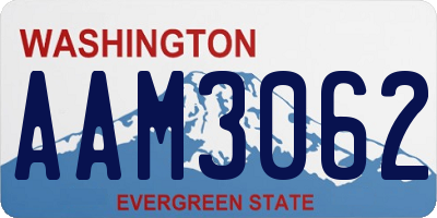WA license plate AAM3062