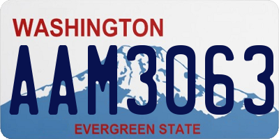 WA license plate AAM3063